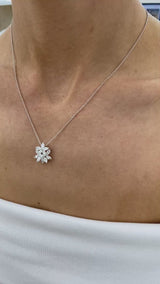 Diamond Pendant Necklace 1.7 ct White Gold