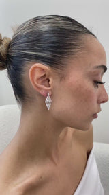 Diamond Dangle Earrings 3.6 ct White Gold