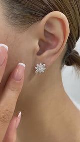 Round Studs Earrings 2.2ct TCW, White Gold 14K