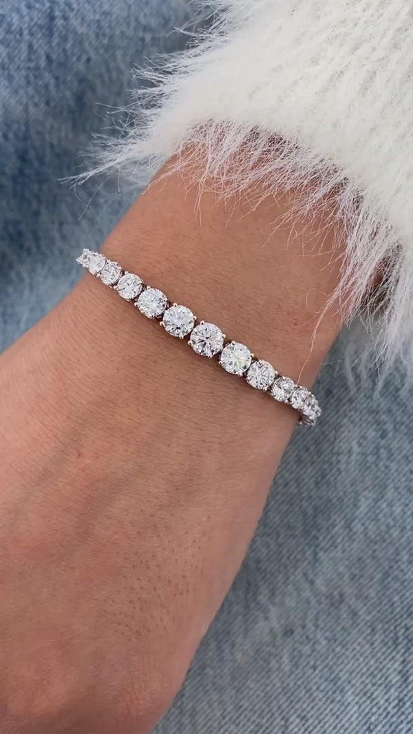 Diamond Tennis Bracelet 10.25 ct White Gold
