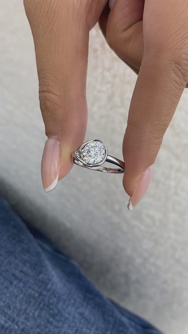 Romy Diamond Engagement Ring, Solid 18K Gold