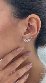 Diamond Climber Earrings 0.9 ct White Gold