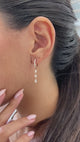 Diamond Dangle Earrings 1.1 ct Rose Gold