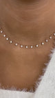 Fringed Chain Necklace 2 ct TCW , Solid Gold 14k