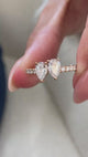 Diamond 2 Stone Ring Fashion Ring 1.30 ct TCW, Rose Gold 14K