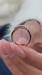 Diamond Wedding Band Fashion Ring 0.60 ct TCW, Rose Gold 14K