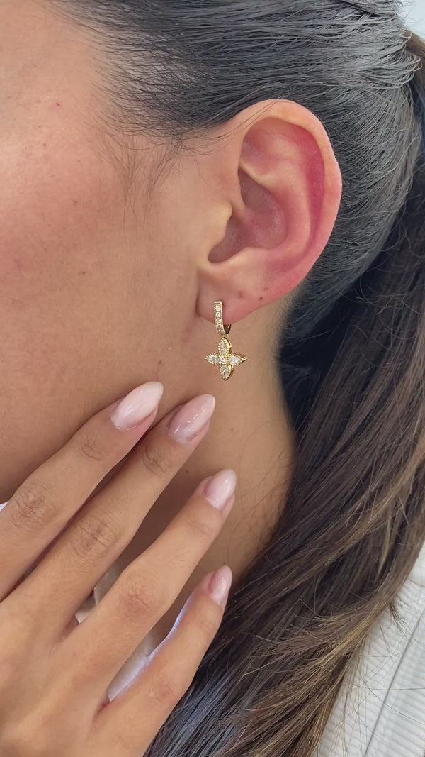 Diamond Dangle Earrings 0.95 ct Yellow Gold