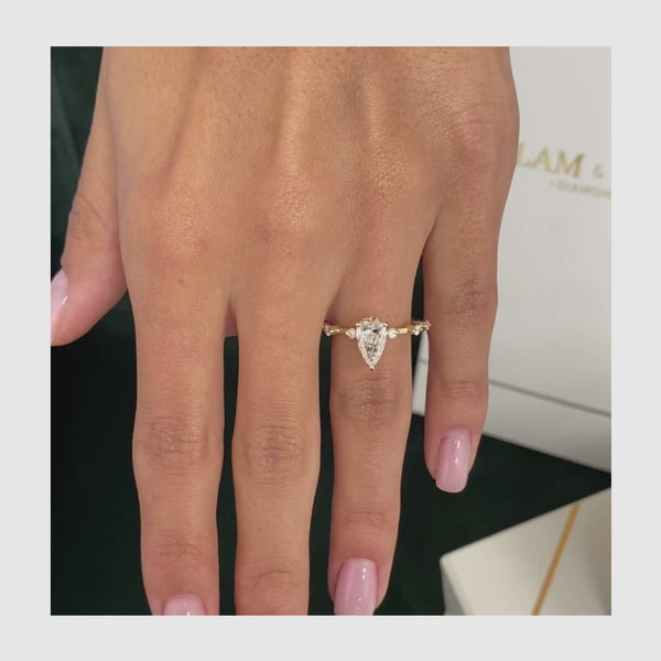 Dani Pave Diamond Engagement Ring, Yellow Gold 18K