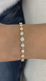 Round Tennis Bracelet 2.7ct TCW, Yellow Gold 14K