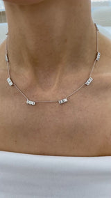 Diamond Chain Necklace 2.8 ct White Gold