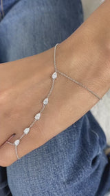 Hand Harness Bracelet 0.9 ct TCW , Solid Gold 14k