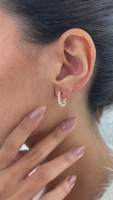Diamond Hoop Earrings 0.9 ct Rose Gold