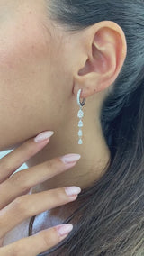 Diamond Drop Earrings 2.3 ct White Gold