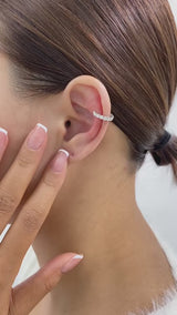 Diamond Cuff Single Earring 0.7 ct TCW, White Gold