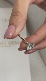 Daisy Engagement Ring 2ct TCW, 14K Gold