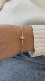 Diamond Cuff Bracelet 0.76 Carat Yellow Gold 14K