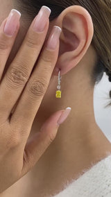 Diamond Dangle Earrings 1.9 ct Yellow Gold