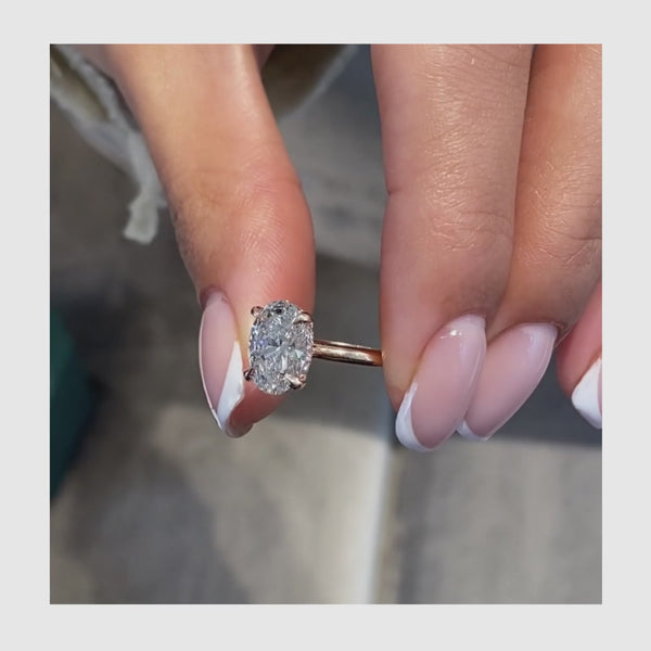 Rosalia Solitaire With Hidden Halo Diamond Engagement Ring, Yellow Gold 18K