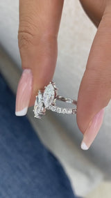 Diamond 2-Stone Ring 1.80 ct TCW, White Gold 14K