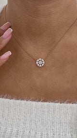 Diamond Pendant Fashion Necklace 1.70 ct TCW, Rose Gold 14K