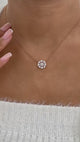 Diamond Pendant Necklace 1.7 ct Rose Gold