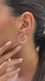Diamond Hoop Earrings 2.5 ct Yellow Gold