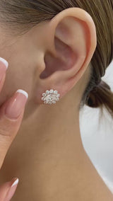 Oval Studs Earrings 2.7ct TCW, Rose Gold 14K