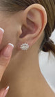 Oval Studs Earrings 2.7ct TCW, Rose Gold 14K