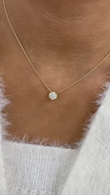 Formal Necklace 1 ct TCW , Solid Gold 14k