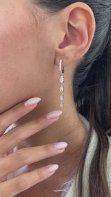 Diamond Dangle Earrings 2 ct White Gold