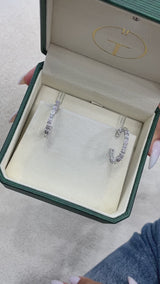 Cluster Oval Diamond Earrings 3.28 ct TCW , White Gold 14K