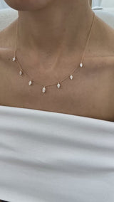 Diamond Charm Necklace 2 ct Yellow Gold