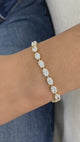Oval Tennis Bracelet 9.8ct TCW, Yellow Gold 14K
