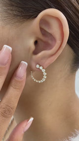 Diamond Hoop Earrings 1.8 ct Yellow Gold