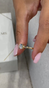 Tomassa Engagement Ring 1.2ct TCW, 14K Gold