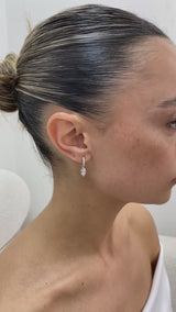 Diamond Dangle Earrings 0.7 ct White Gold