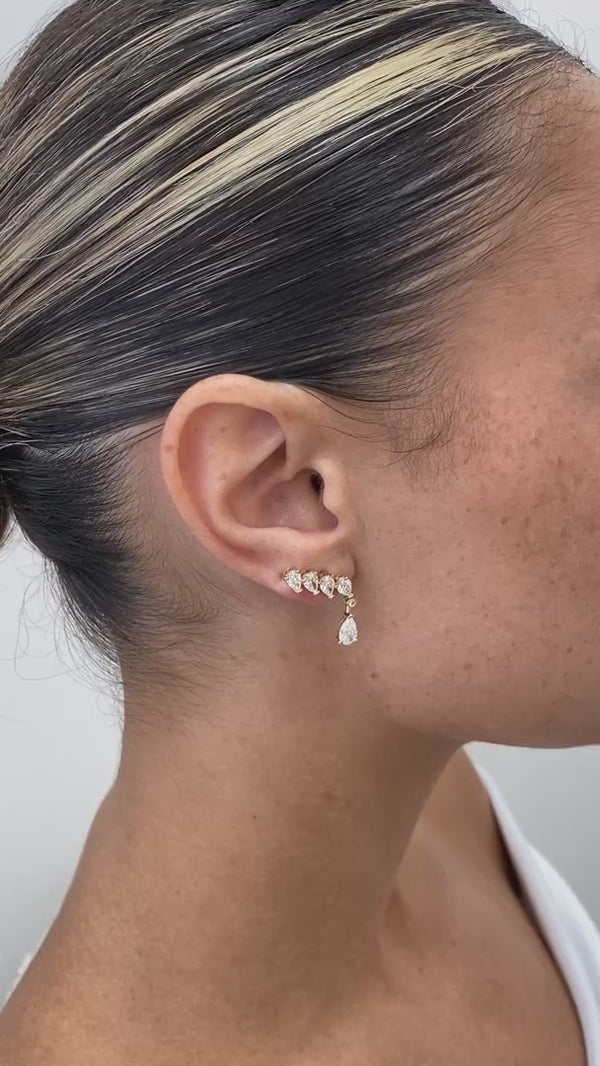Diamond Drop Earrings 2.62 ct Yellow Gold