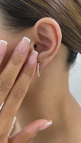 Diamond Hoop Earrings 0.8 ct Rose Gold