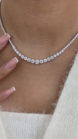 Diamond Tennis Necklace 15 ct White Gold
