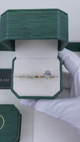 Ember Bridal Set Rings Set 4.1ct TCW, 14K Gold