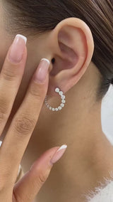 Diamond Hoop Earrings 1.8 ct White Gold