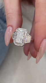Zephyra Trinity Engagement Ring, 6ct TCW, White Gold 18K