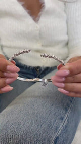 Diamond Bangle Bracelet 4.2 ct White Gold