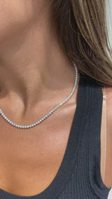 3mm - Round Cut 13 Carat Diamond Tennis Necklace