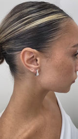 Diamond Hoop Earrings 1 ct White Gold