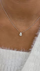 Pear Pendant Necklace 1ct TCW, White Gold 14K
