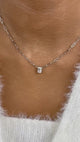 Solitaire Necklace 1 ct TCW , Solid Gold 14k