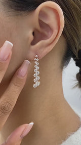 Diamond Drop Earrings 5 ct Rose Gold