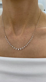 Diamond Chain Necklace 1.1 ct White Gold