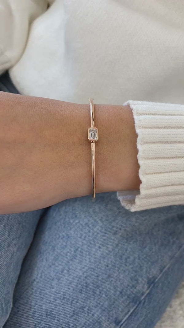 Diamond Cuff Bracelet 7.50 Carat Rose Gold 14K